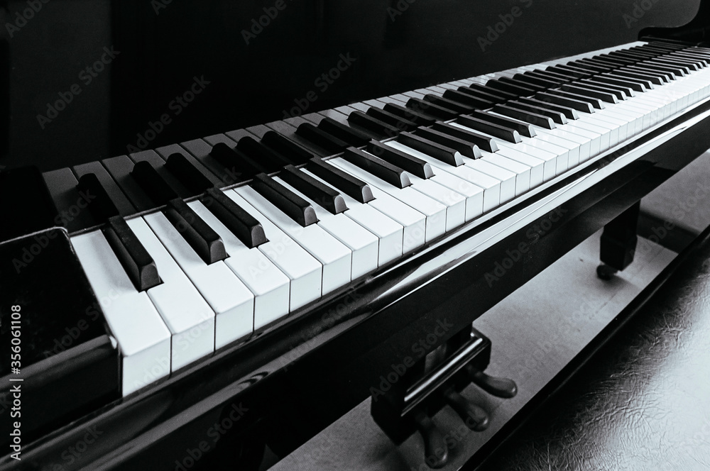 Classical Grand Piano keyboard black and white tone Classical Grand Piano keyboard black and white tone