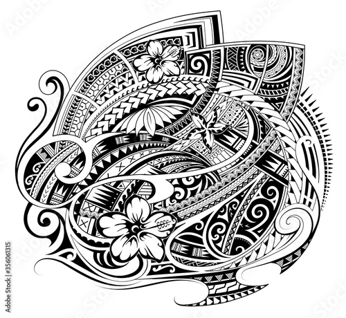 Polynesian style ornament as a print design or fabric
