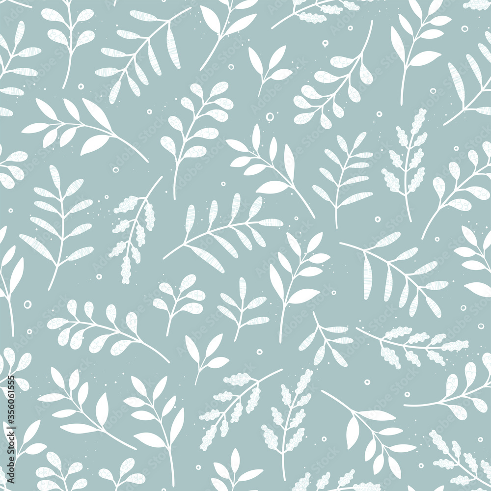 Fototapeta premium Fun hand drawn branches seamless pattern, hand drawn background, great for textiles, banners, wallpapers, wrapping - vector design