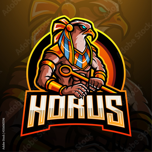 Horus esport logo mascot design