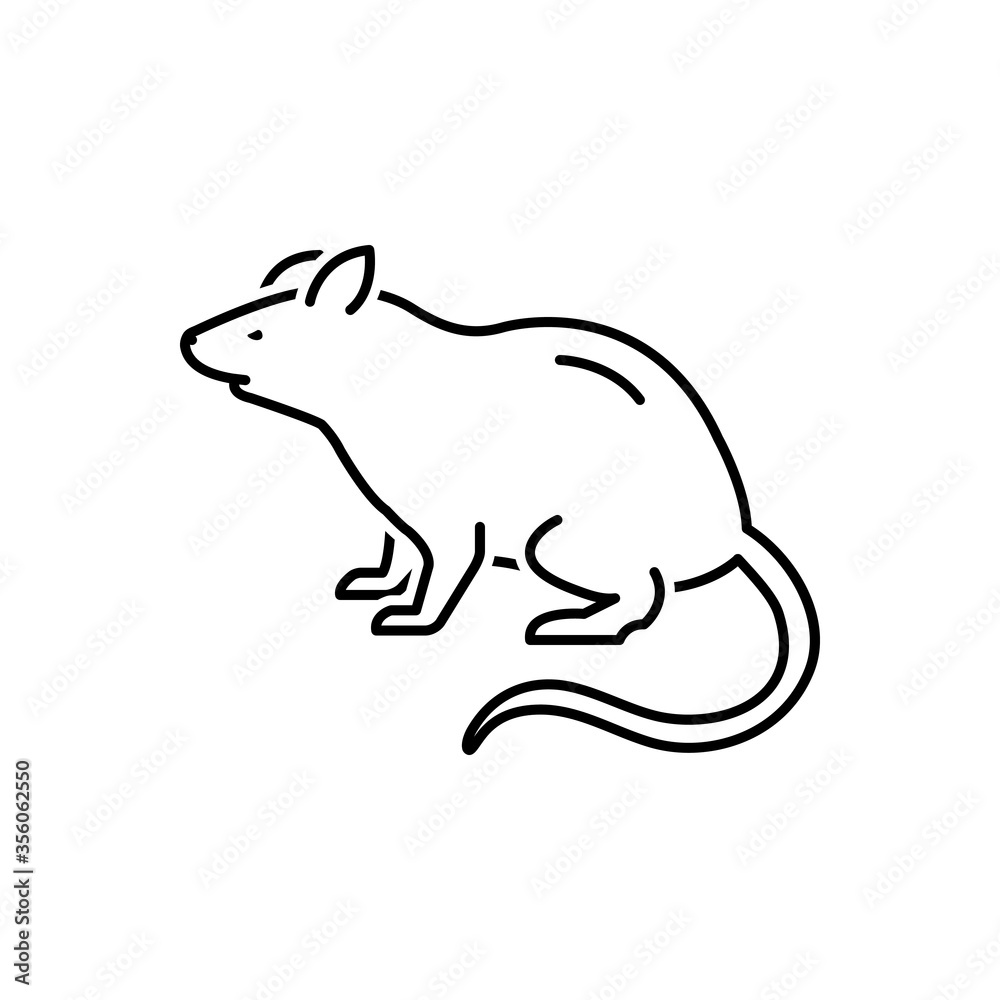 Black line icon for rat
Black line icon for rat