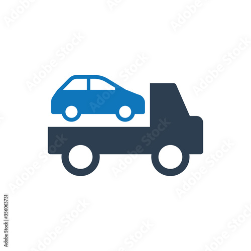 Car towing truck icon