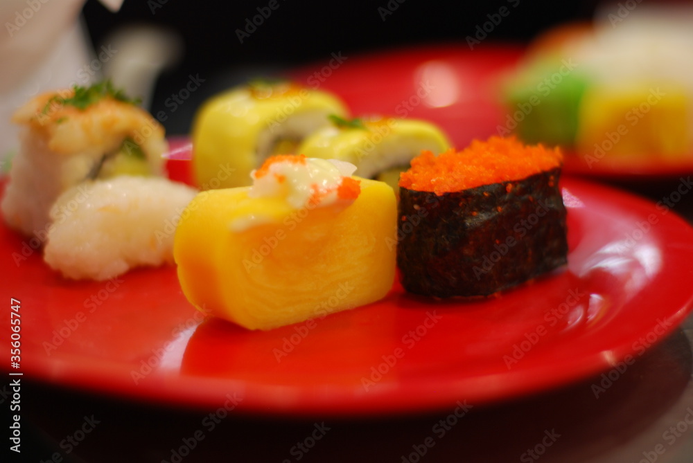 Sushi is a famous Japanese food and popular in Thailand too. Sushi is a famous Japanese food and popular in Thailand too.