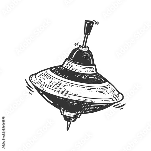 Foto spinning top toy sketch raster illustration