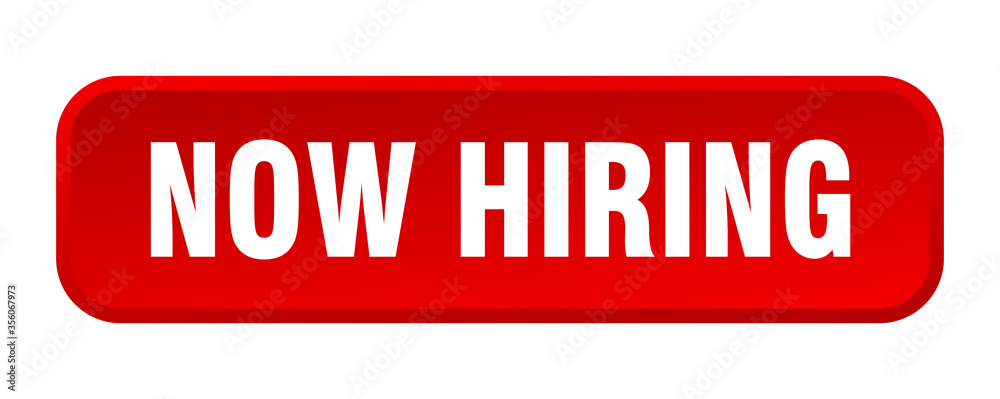 now hiring button. now hiring square 3d push button now hiring button. now hiring square 3d push button