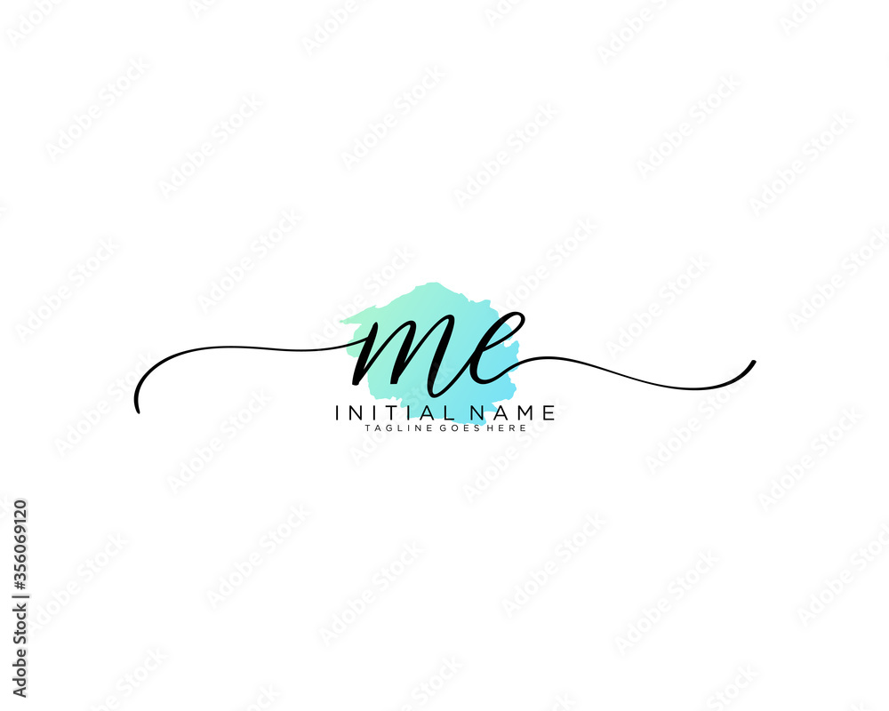 ME Initial handwriting logo vector ME Initial handwriting logo vector