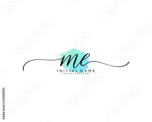 ME Initial handwriting logo vector