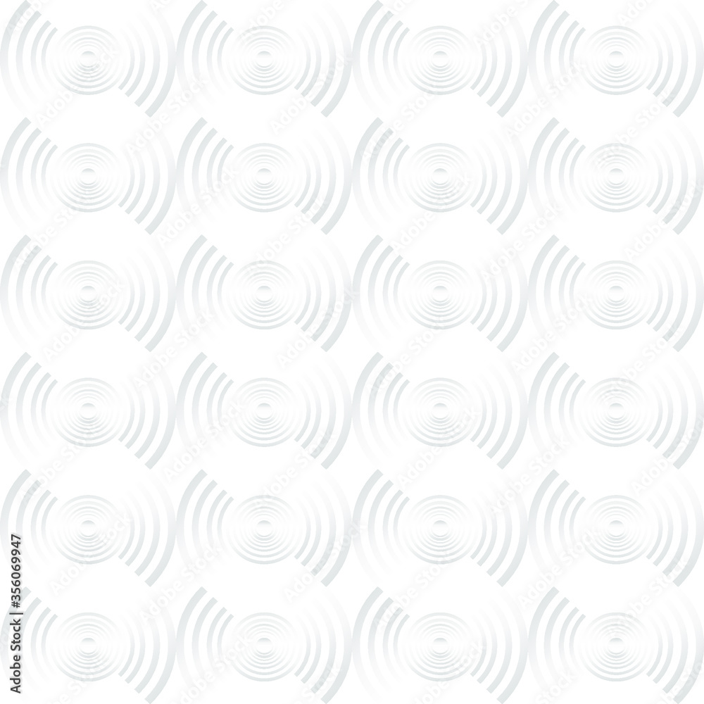 Round Abstract Repeat Seamless Pattern. Circle White abstract seamless geometric background. Art style can be used in cover design, book design, poster, cd cover, flyer, website. Vector.