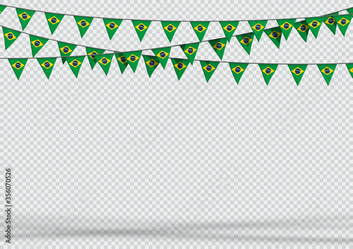 Bunting Hanging Banner Brazil Flag Triangle Background