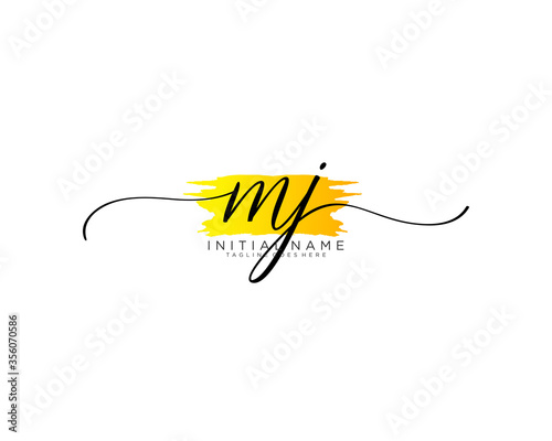 MJ Initial handwriting logo vector