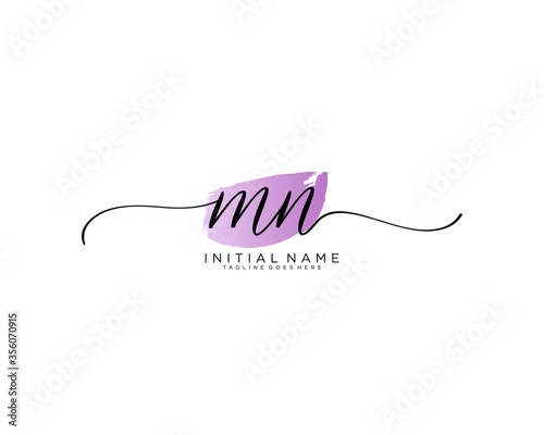 MN Initial handwriting logo vector