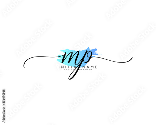 MP Initial handwriting logo vector