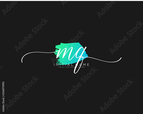 MQ Initial handwriting logo vector