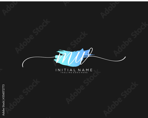 MW Initial handwriting logo vector