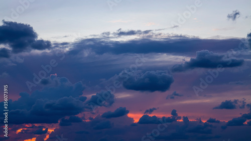 Orange and purple clouds at sunset