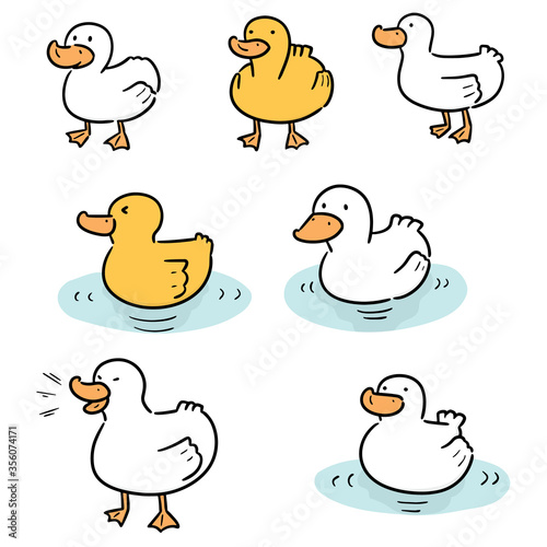 vector set of duck