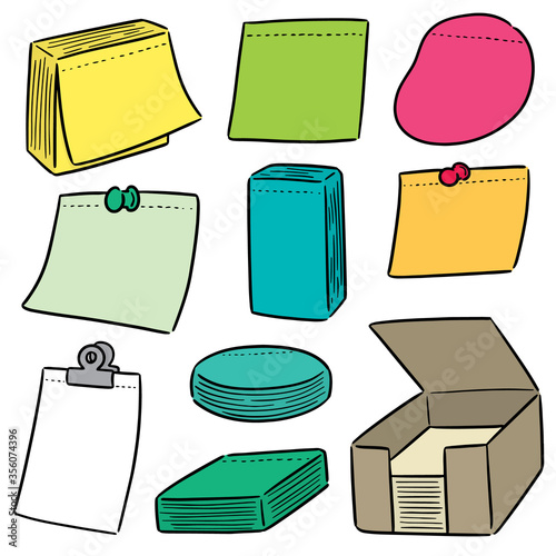 vector set of memo note