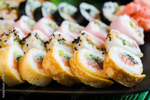 Japanese food, assorted sushi, Colorful sushi composition