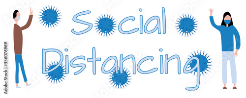 Social Distancing. People Keep distancing from Covid-19 pandemic