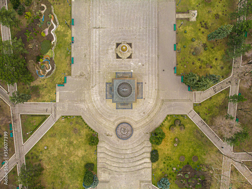 Obraz na płótnie Aerial view of Chisinau metropolitan central park, from drone. Moldova 2020 w salonie