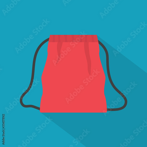 red drawstring bag icon- vector illustration