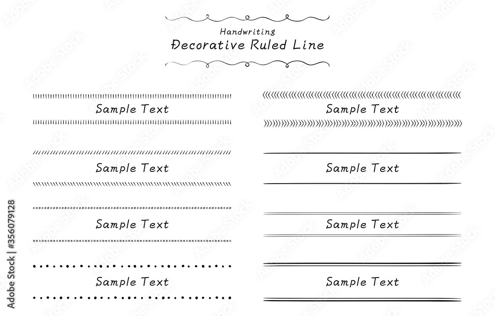 手書きの飾り罫 見出し飾り 罫線セット Stock Vector Adobe Stock