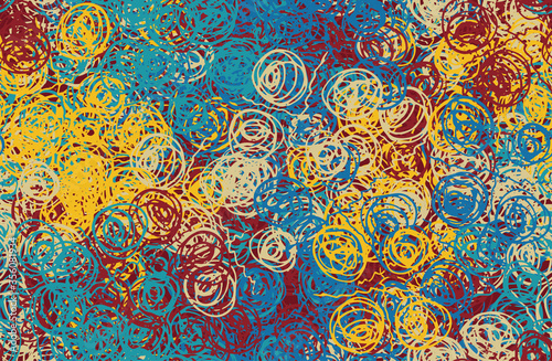 Multicolored grunge background. Seamless abstract texture. A chaotic repeating pattern. Pop art handmade art