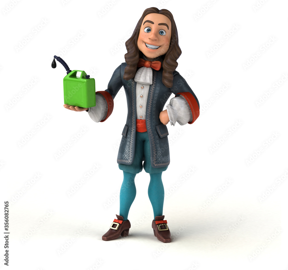 3D Illustration of a cartoon man in historical baroque costume 3D Illustration of a cartoon man in historical baroque costume
