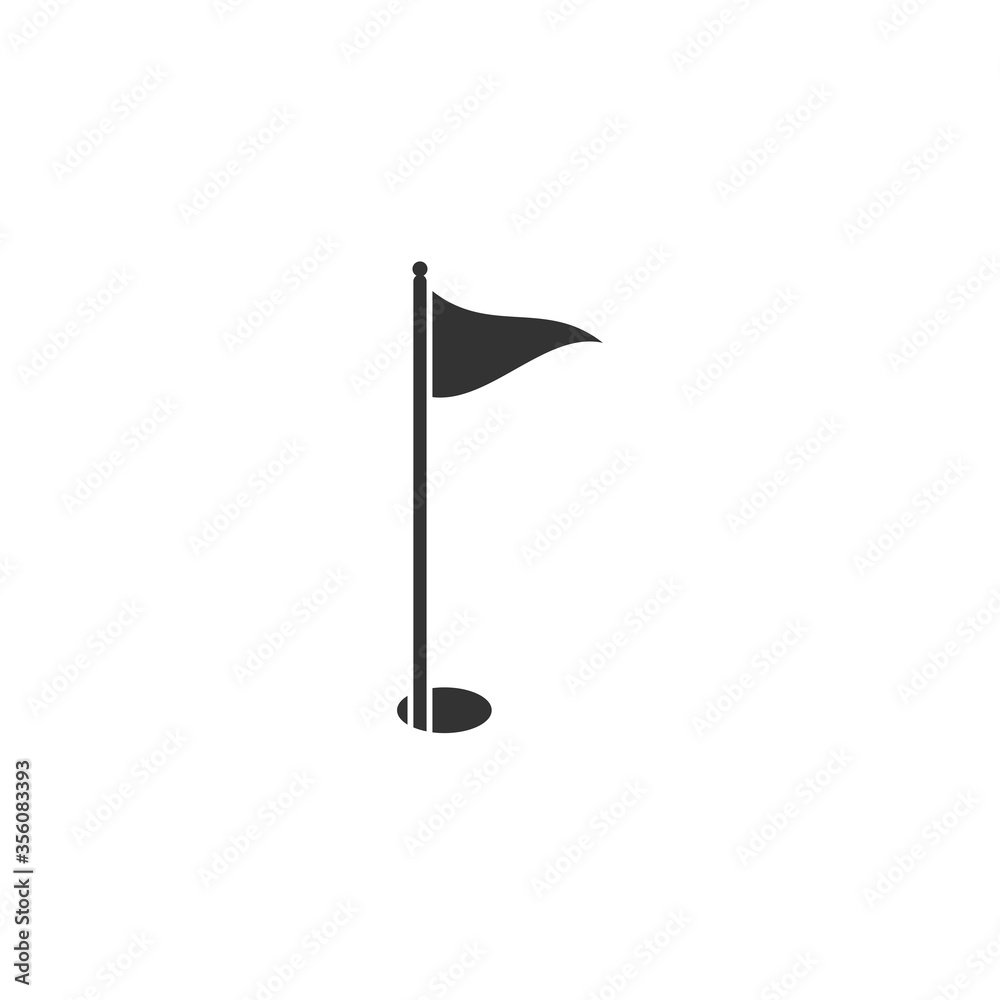 golf flag and hole. Isolated on white background. golf flag and hole. Isolated on white background.