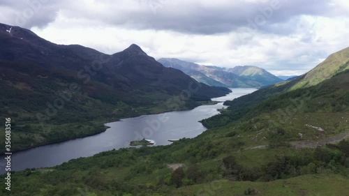 Wallpaper Mural aerial footage of loch leven and the pap of glencoe shot on the west highland way near kinlochleven in the argyll region of the highlands of scotland in summer Torontodigital.ca