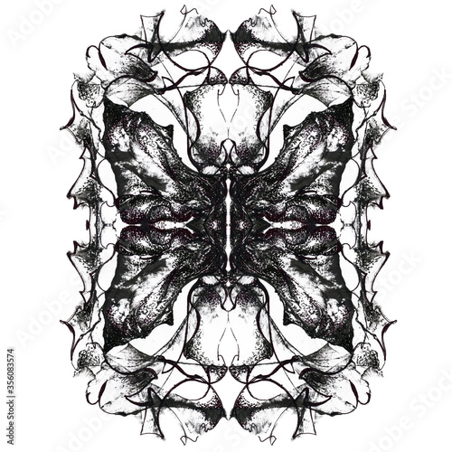 Abstract black ink background. Black paint stroke texture 