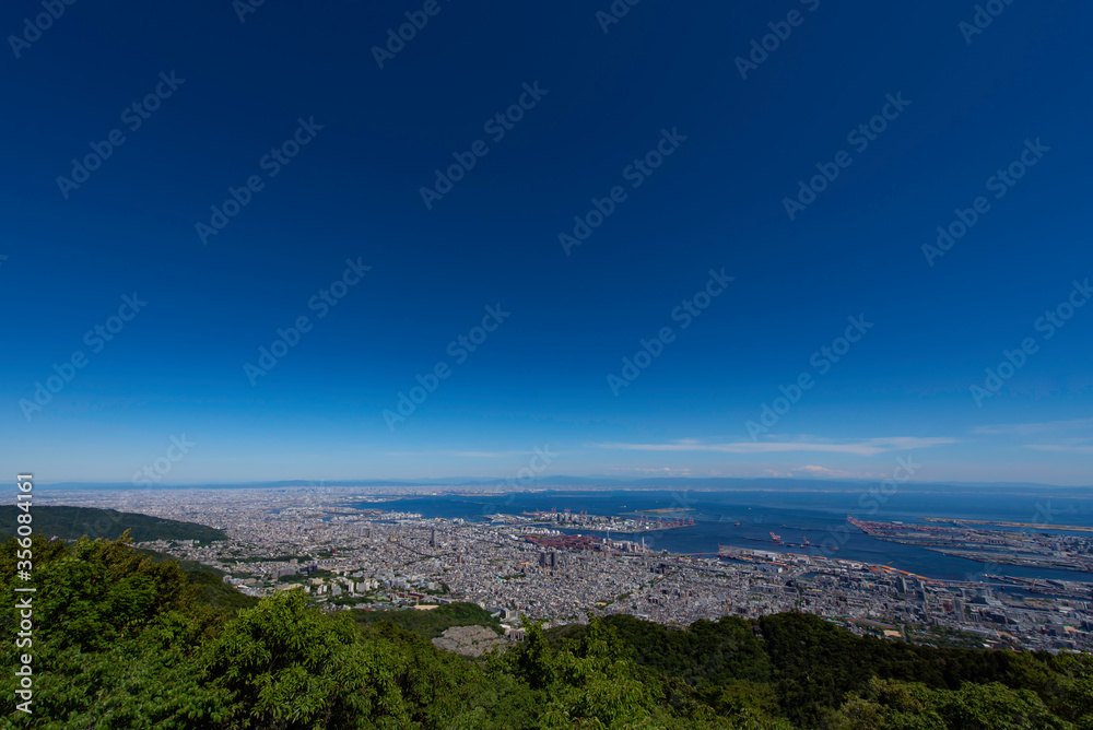 摩耶山から見た関西の都市風景