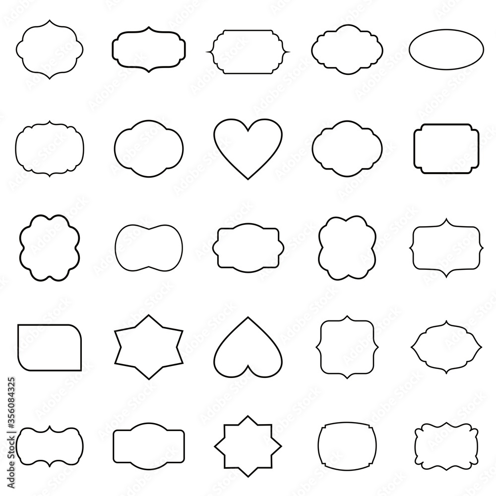 Obraz premium Set of Shaped Labels, Frame vectors in white background vector
