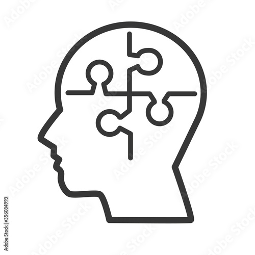 psychology icon - head with Puzzle