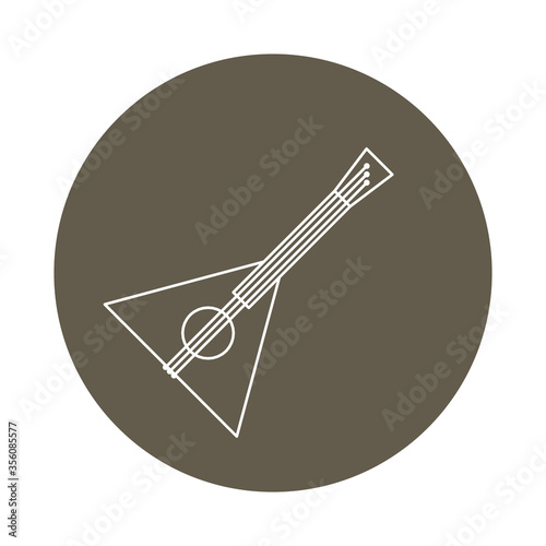 A simple icon of the balalaika in a circle in a retro style . Vector illustration icons
