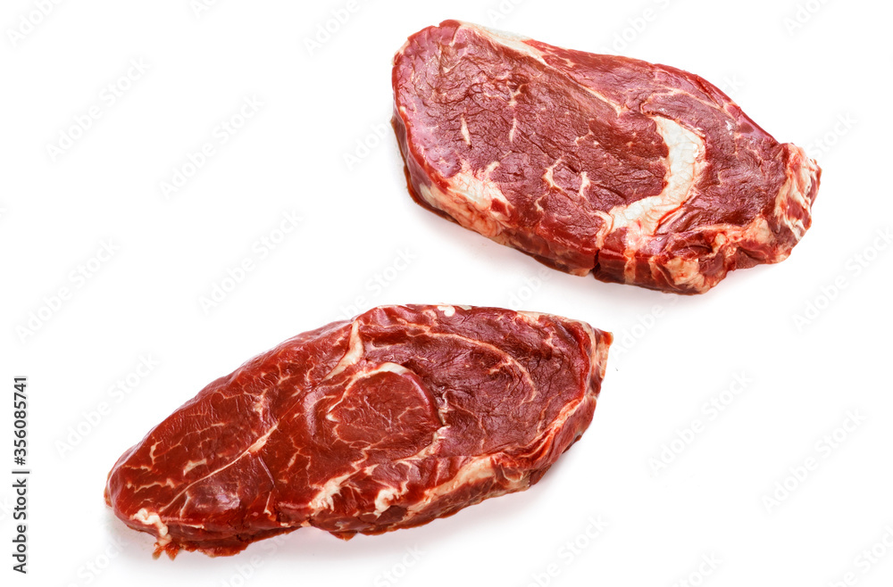 Raw pieces of beef meat