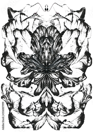 Abstract black ink background. Black paint stroke texture 