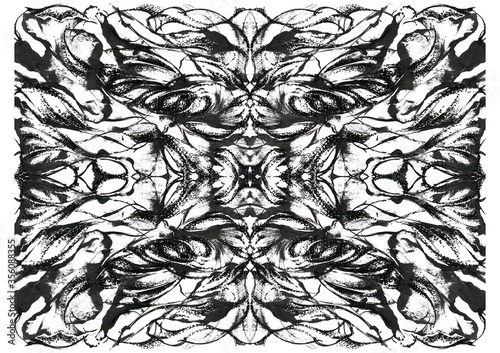 Abstract black ink background. Black paint stroke texture 