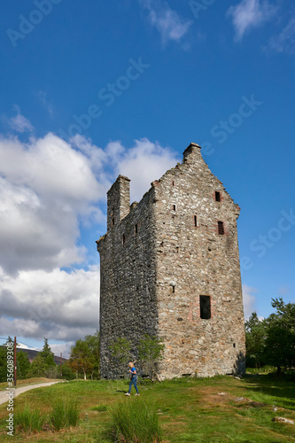 The Tall House Castle of Invermark standing at the junction of Glen Mark and Glen Lee in the Angus Glens of Scotland.