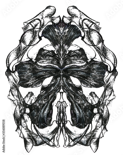 Abstract black ink background. Black paint stroke texture 