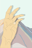vector illustration of hands on a colored background