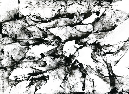 Abstract black ink background. Black paint stroke texture 