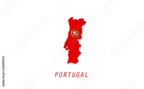 Portugal map country shape vector illustration