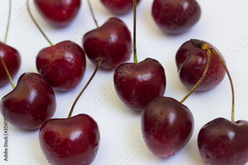 cherry berries on a white background