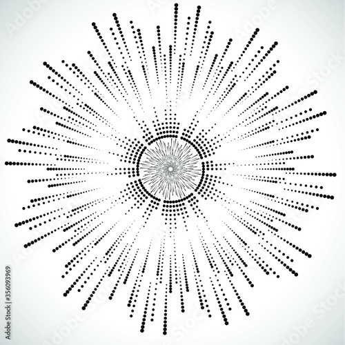 Halftone dots in circle form. Circular Music equalizer . Audio waves . Sound frequency . round logo . vector dotted frame . design element