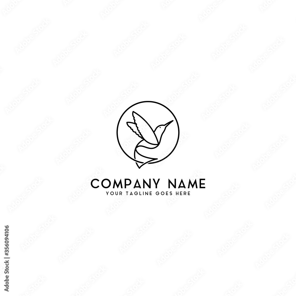 Hummingbird simple logo vector illustration