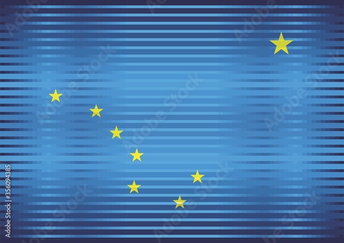 Shiny Grunge flag of the Alaska - Illustration, 
Three dimensional flag of Alaska