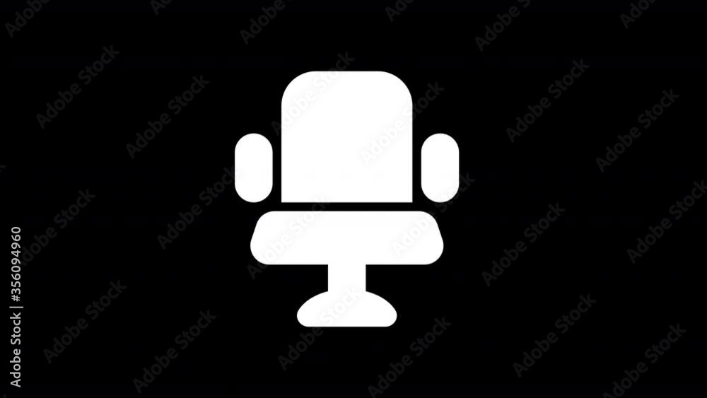 From the Glitch effect arises chair office symbol. Then the TV turns off. Alpha channel Premultiplied - Matted with color black From the Glitch effect arises chair office symbol. Then the TV turns off. Alpha channel Premultiplied - Matted with color black