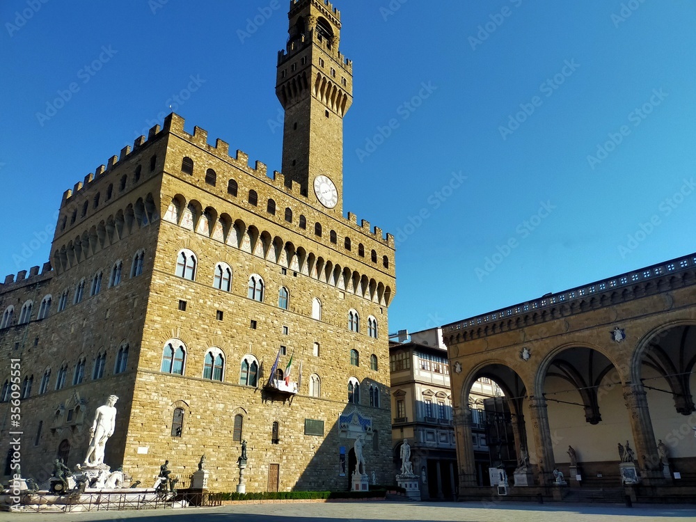 Piazza della Signoria with Palazzo Vecchio in Florence 