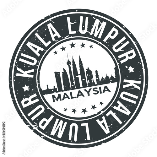 Kuala Lumpur Malaysia Asia Stamp Logo Icon Symbol Design Skyline City